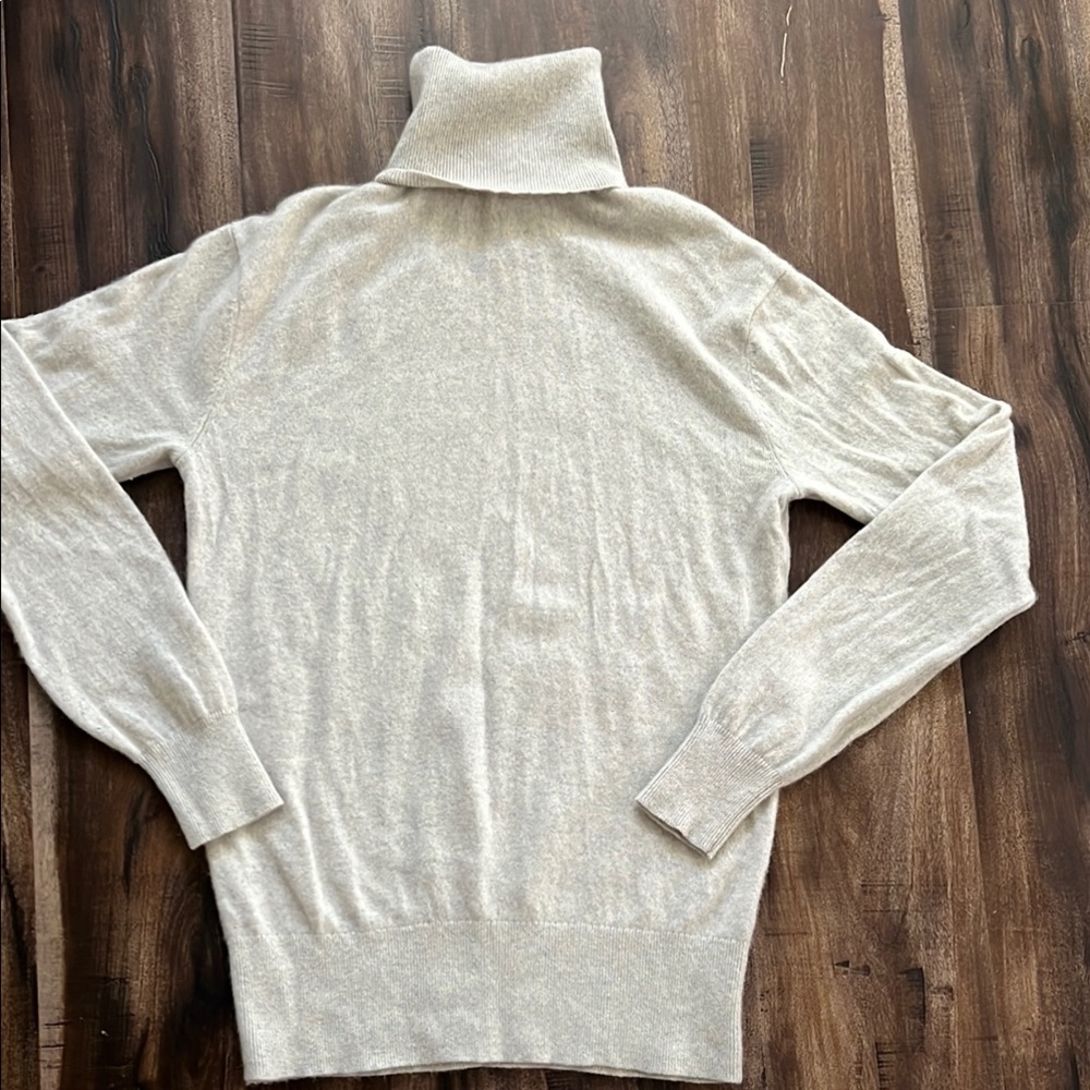 Women's Cream Turtleneck Sweater